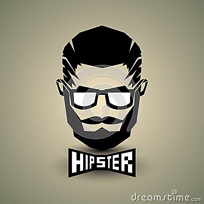 Black hipster sign Vector Illustration