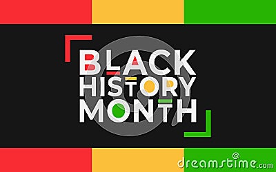 Black History Month banner. Vector illustration of design template for national holiday poster or card. Annual Vector Illustration