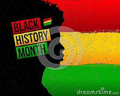 Black History Month Grunge Banner Design Vector Illustration