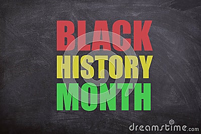 Black history month text with black background Stock Photo