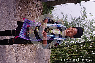 Black Hmong Woman Stock Photo