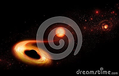 Black hole eats the star Stock Photo