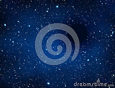 Black hole in universe. Wormhole and stars in outer space. Blue nebula with mystery hole in deep cosmos. Space nebula concept for Stock Photo