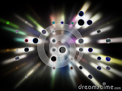 Black holes and light beams Stock Photo