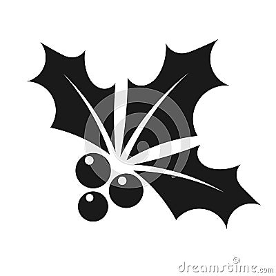 Black holly berry icon Vector Illustration