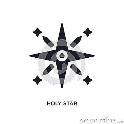 black holy star isolated vector icon. simple element illustration from religion concept vector icons. holy star editable logo Vector Illustration