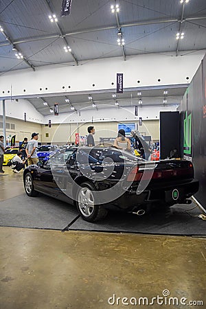 Black Honda NSX NA1 displayed in The Elite showcase quarter rear shot Editorial Stock Photo