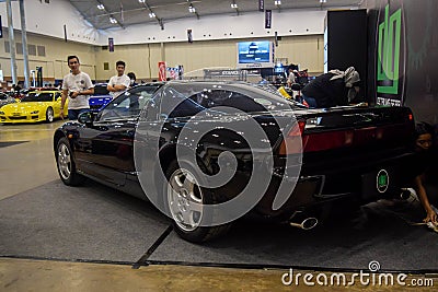 Black Honda NSX NA1 displayed in The Elite showcase quarter rear shot Editorial Stock Photo