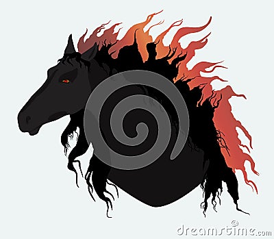 Black horse Vector Illustration