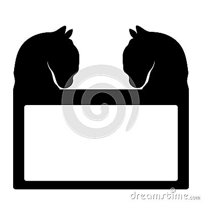 Black horses head on white background Vector Illustration