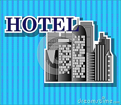 Black hotel buildings Vector Illustration