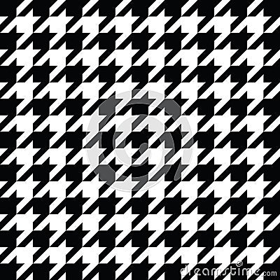 Black houndstooth pattern vector. Classical checkered textile design. Vector Illustration