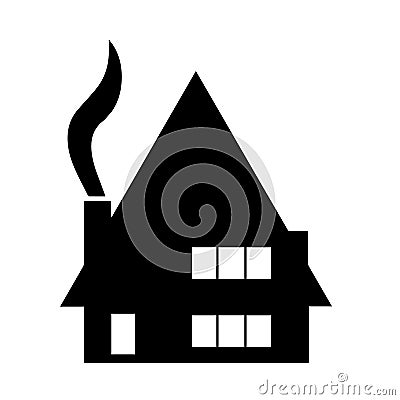Black house silhouette vector Vector Illustration
