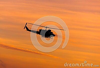Black Huey helicopter Stock Photo