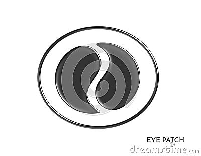 Black hydro gel eye patches design element. For advertisement, branding, commercial, poster. Under eye skin care product. Vector Illustration