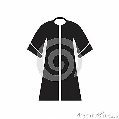 Minimalistic Black Tunic Icon - Flat Design Stock Photo