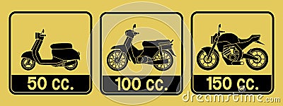 Black icon of commercial motorbike Vector Illustration