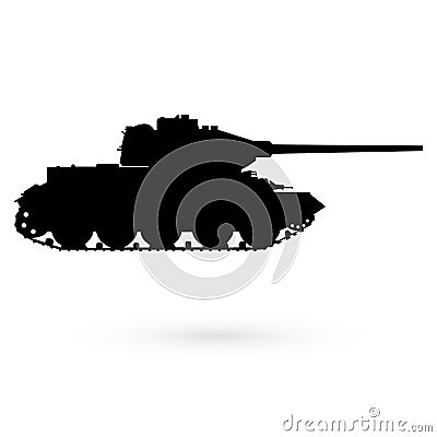 Black Icon tank. Raster Stock Photo