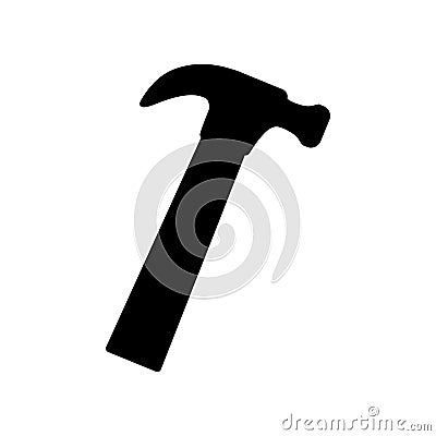 Black image silhouette with hammer Vector Illustration