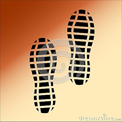 Black Imprint soles shoes. Vector Illustration