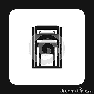 Black inbox icon, simple style Vector Illustration