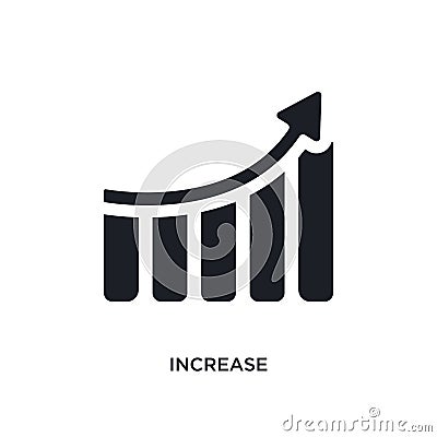 black increase isolated vector icon. simple element illustration from startup strategy and concept vector icons. increase editable Vector Illustration