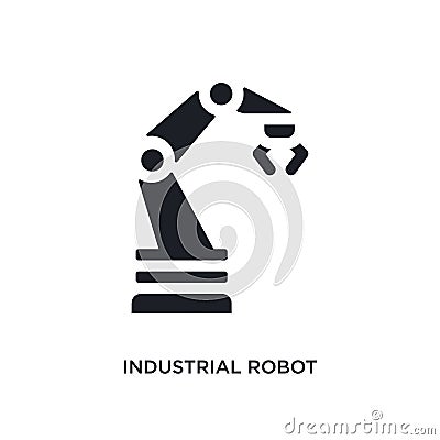 black industrial robot isolated vector icon. simple element illustration from industry concept vector icons. industrial robot Vector Illustration