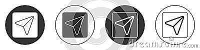Black Infographic of city map navigation icon isolated on white background. Interface concept design. Geolocation Vector Illustration