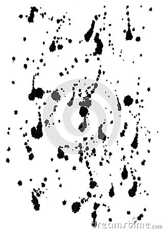 Black ink blots on white. Stock Photo