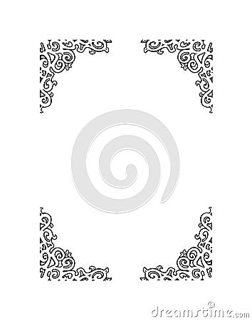 Decorative frame design curves illustration logo Stock Photo