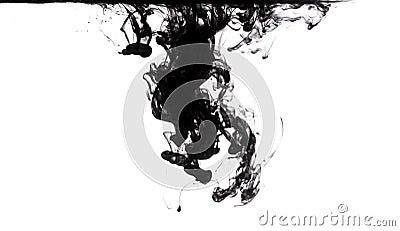 Black ink dissolving in water Stock Photo
