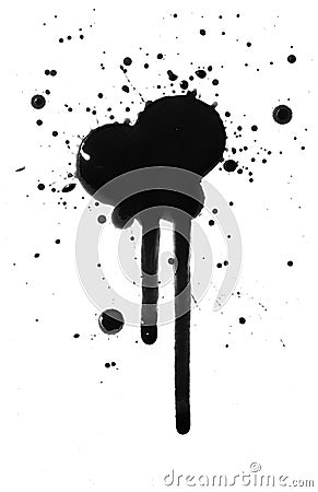 Black ink or oil splat stain dripping Stock Photo
