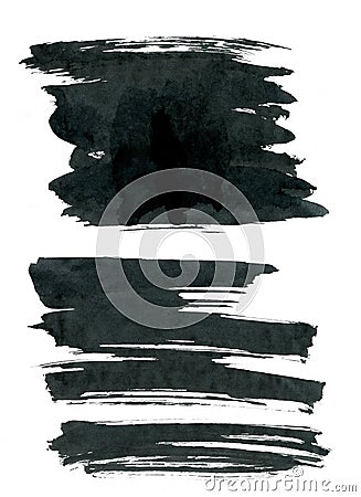 Black ink rectangle shapes isolated on white Stock Photo
