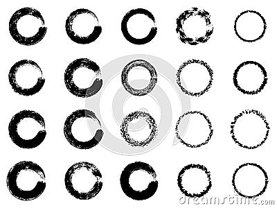 Black ink round stroke on white background. Vector illustration Vector Illustration