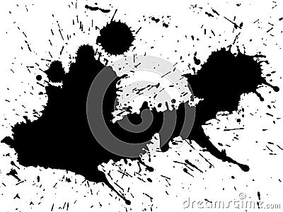 Black ink splatter Stock Photo