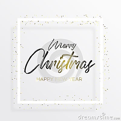 The black inscription Christmas and magic light Vector Illustration