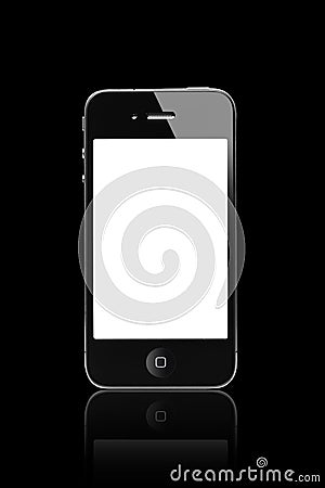 Black iPhone 4s with a Blank Screen Editorial Stock Photo