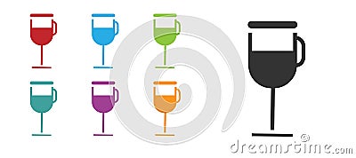 Black Irish coffee icon isolated on white background. Set icons colorful. Vector Illustration Vector Illustration