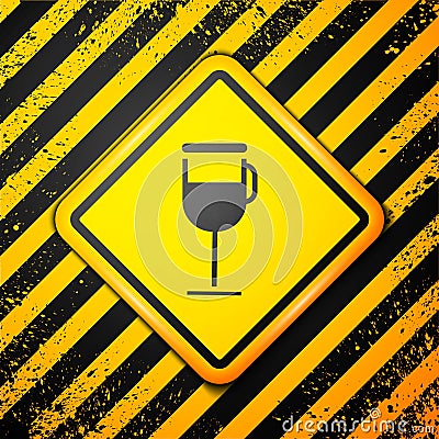 Black Irish coffee icon isolated on yellow background. Warning sign. Vector Illustration Vector Illustration