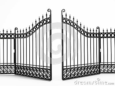 Black iron gate Stock Photo