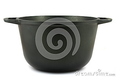 Black iron pot Stock Photo