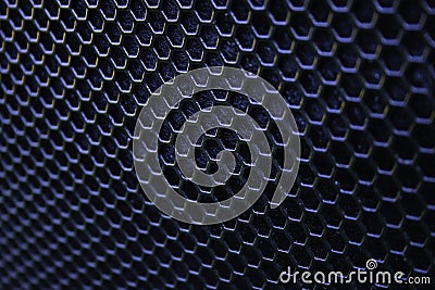 Black iron speaker grid texture. Stock Photo