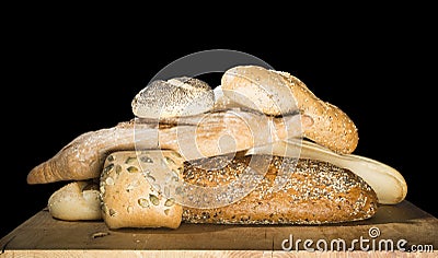 Black isolated round pretzel Breads Stock Photo