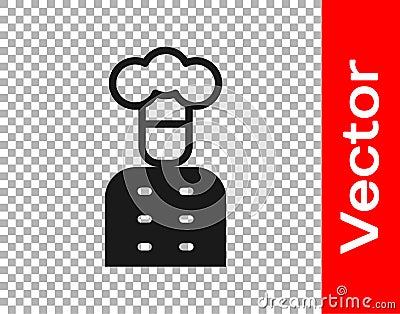 Black Italian cook icon isolated on transparent background. Vector Vector Illustration