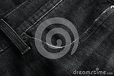 Black jeans textured background Stock Photo