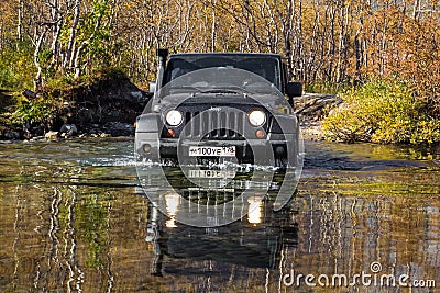 Black Jeep Wrangler Sahara Editorial Stock Photo