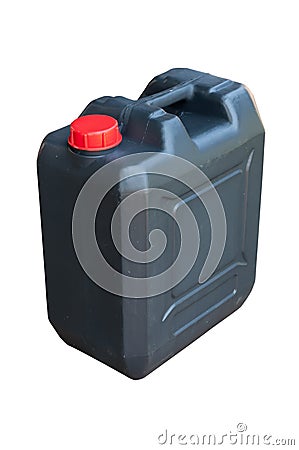 Black jerrycan isolated Stock Photo