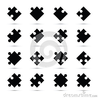 A black jigsaw pieces Stock Photo