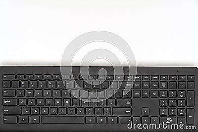 Black keyboard on white background, top view Editorial Stock Photo