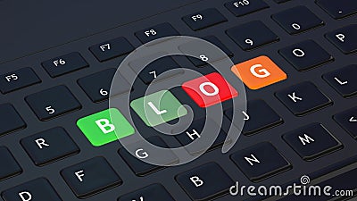 Black keyboard with word Blog Stock Photo